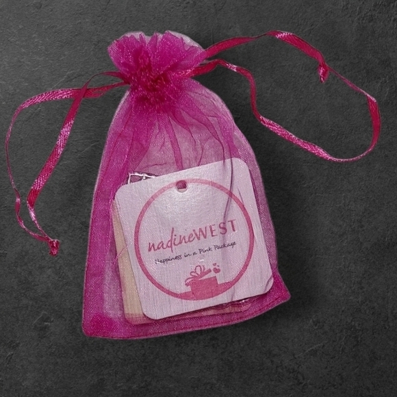 NWT NADINE WEST Hammered Silver Rhinestone Drop Earrings ~1 3/4" - Picture 2 of 2